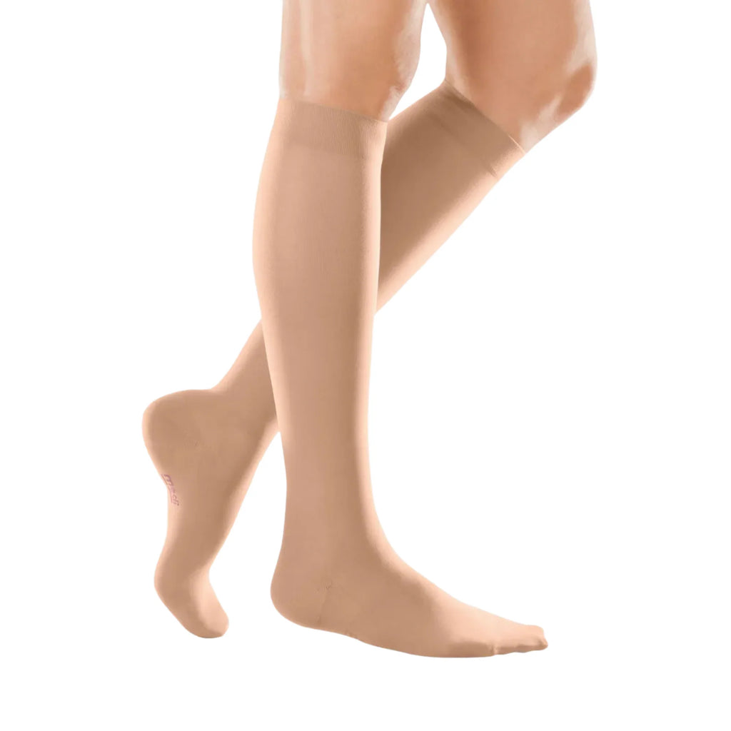 Maxis Micro Knee High Medical Compression Stocking + Silicone Topband Bronze