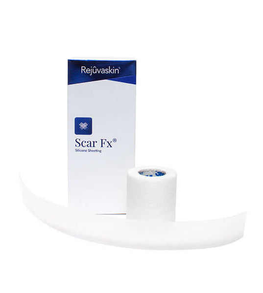 Scar Fx Silicone Scar Sheets plus surgical tape.