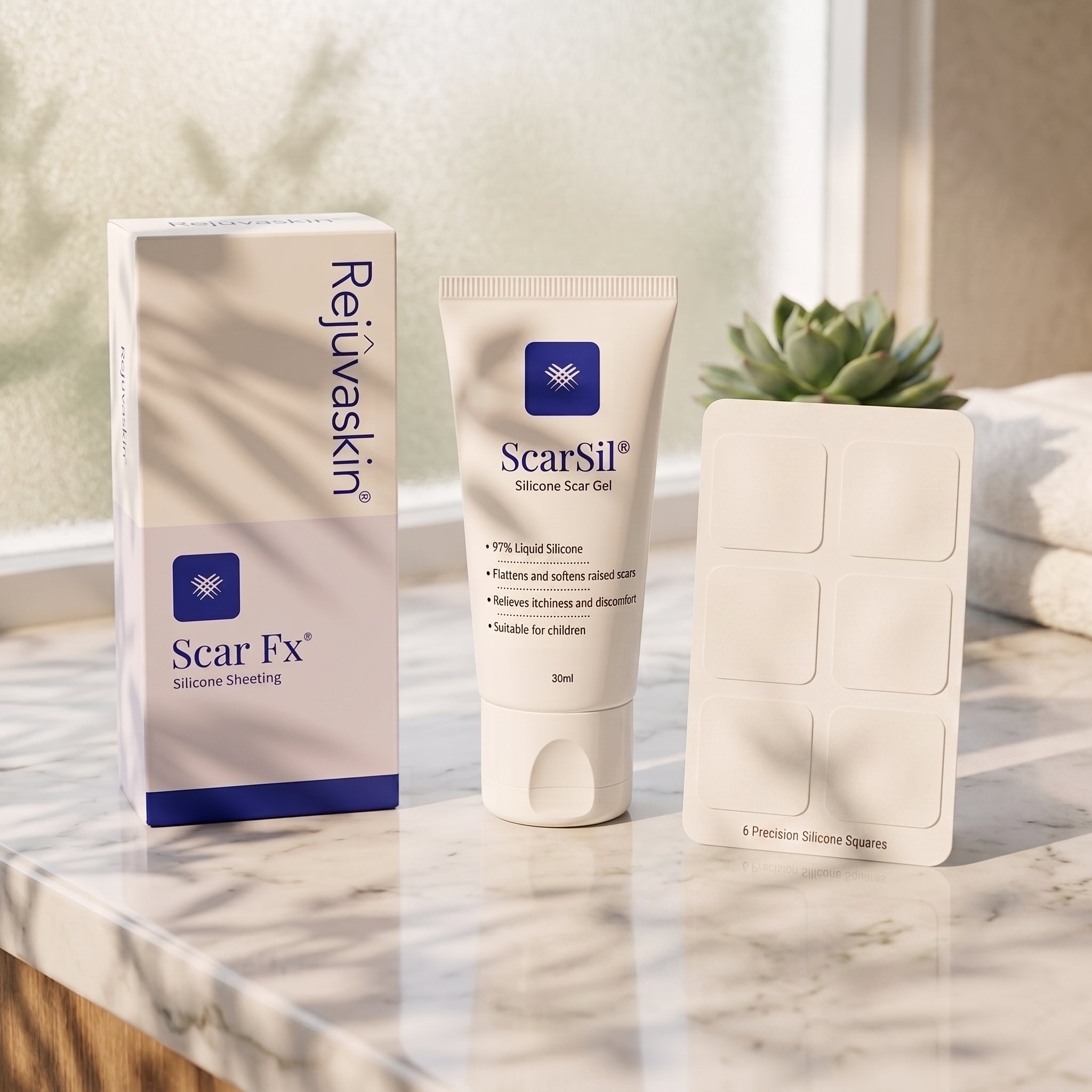 Scar Heal Kit Precision Silicone Squares  (6 Pack) – 3.175cm