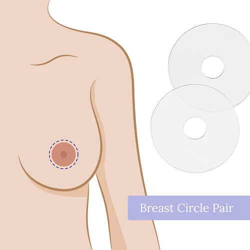 Scar Fx Silicone Sheet Breast Circle Pair plus surgical tape