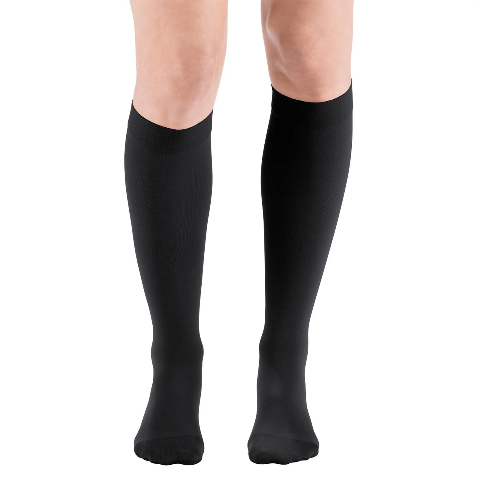 Maxis Micro Knee High Medical Compression Stocking + Silicone Topband Black