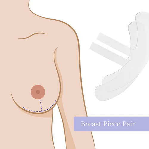 Scar Fx Silicone Sheet Breast Piece Pair plus surgical tape